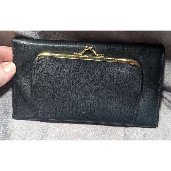 Vintage Buxton Leather Black Wallet With Attached Coin Pouch - Picture 13 of 16